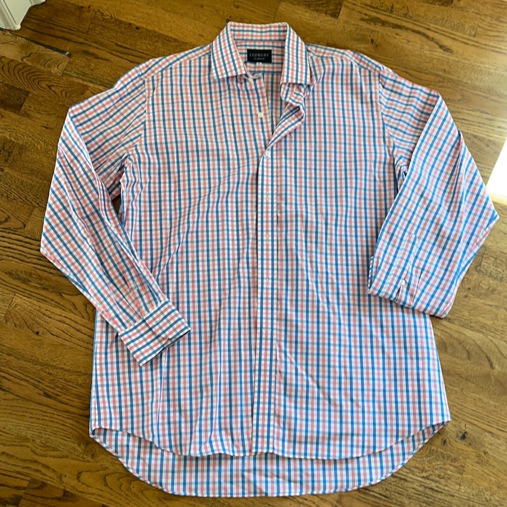 Ledbury LS Pink and Blue Check 18” Button Down